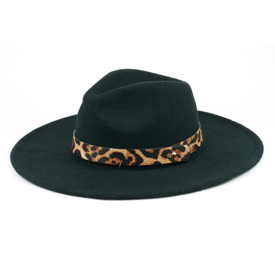 Destiny Leopard Panama Hat (Black)