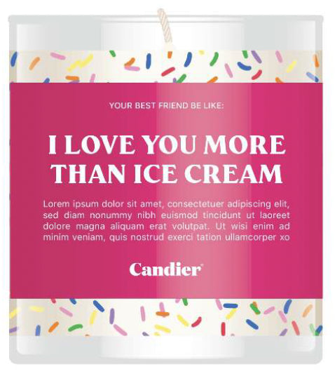 Love You Like Ice Cream Candle