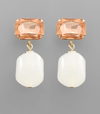 Lulu Dangle Earrings (White/Champagne)