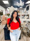 Bella V Boutique Sweetheart Neckline Crossover Knit Sweater